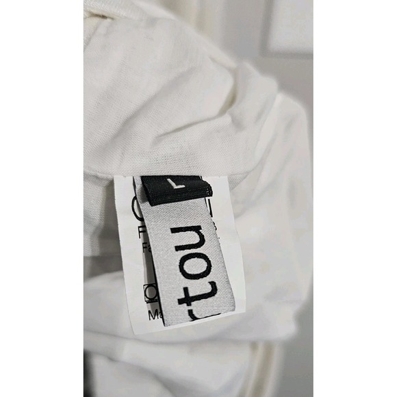 Chartou Linen Blend Wrap A Line Skirt Women's Large White Elastic Pockets Midi - Picture 9 of 9